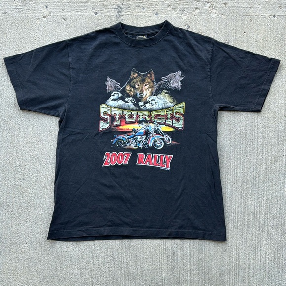 Vintage 2007 Sturgis Rally Mount Rushmore Wolf Biker T-Shirt Size XL - Picture 1 of 7